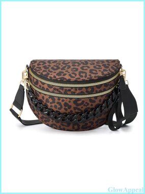 Checkered Nylon Crossbody Bum Bag Adjustable Strap Handbag